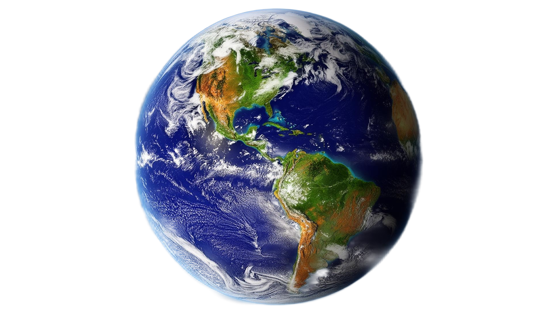 Realistic 8K Earth globe centered on the Caribbean and Puerto Rico